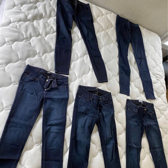 FIVE PAIRS PAIGE Jeans- dark wash- size 27